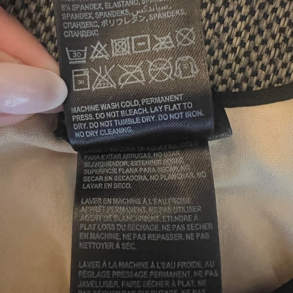 Bebe Bodycon Dress. Black Nude Underlay - Picture 5 of 8